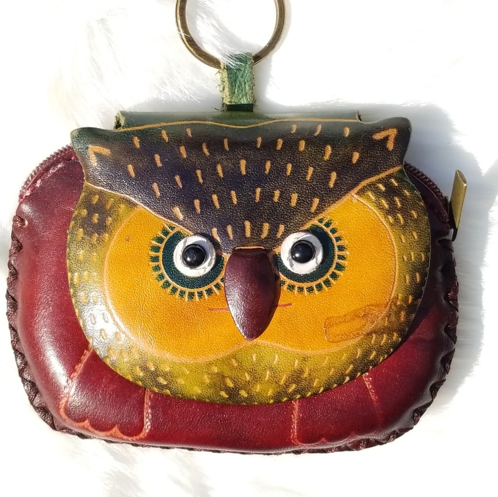 Leather Owl Coin Purse